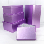 Коробка 53х35х22 см Набор 5 шт "Кожа крокодила" матовый (Сиреневый)