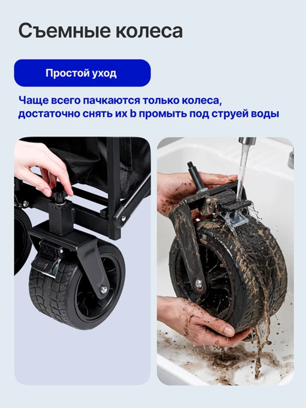 Тележка складная Rover 95*60*50 см, черный