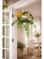 Клетка декоративная интерьерная 25,5*15 см с цветами