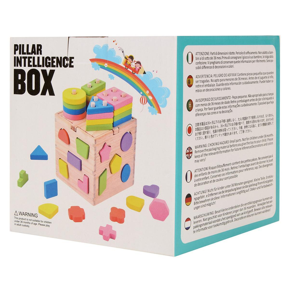 Развивающая игрушка деревянная Сортер куб, коробка C-41739