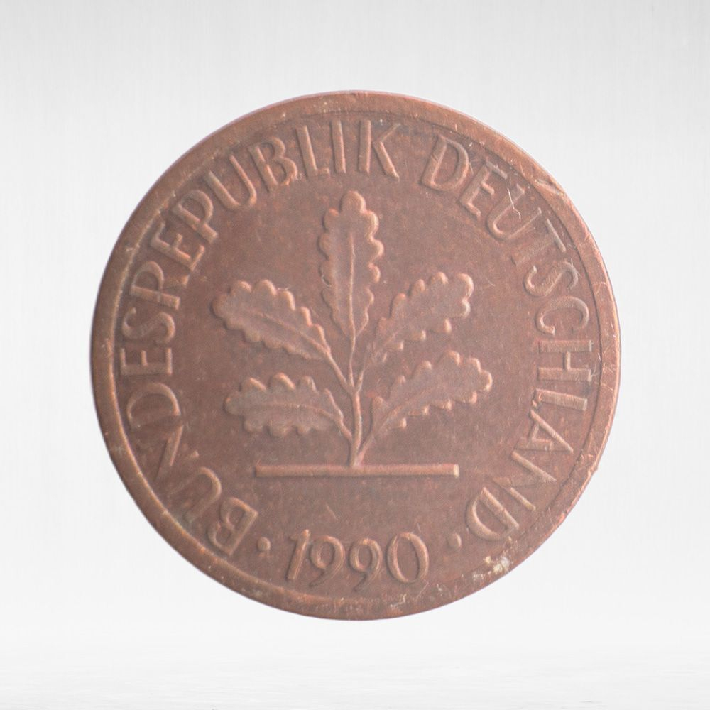 Germany, 1 Pfennig, 1990, (Hamburg Mint - "J"), VF