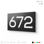 Номер на дверь 672, табличка на дверь для офиса, квартиры, кабинета, аудитории, склада, черная 120х70 мм, Айдентика Технолоджи