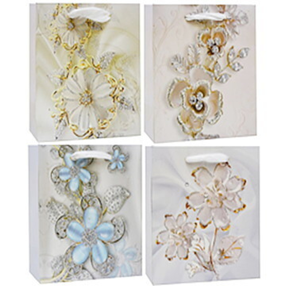 Пакет подарочный «Цветочные украшения» 26*32*12 см