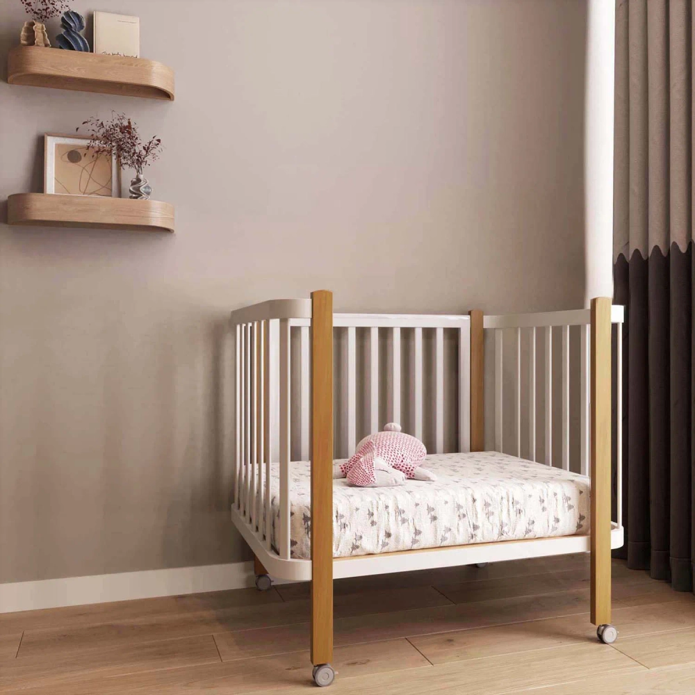 Кроватка ANTEMI Terra Light NEW с маятником, 100х70, арт. НИК 17БД Белый/Дерево