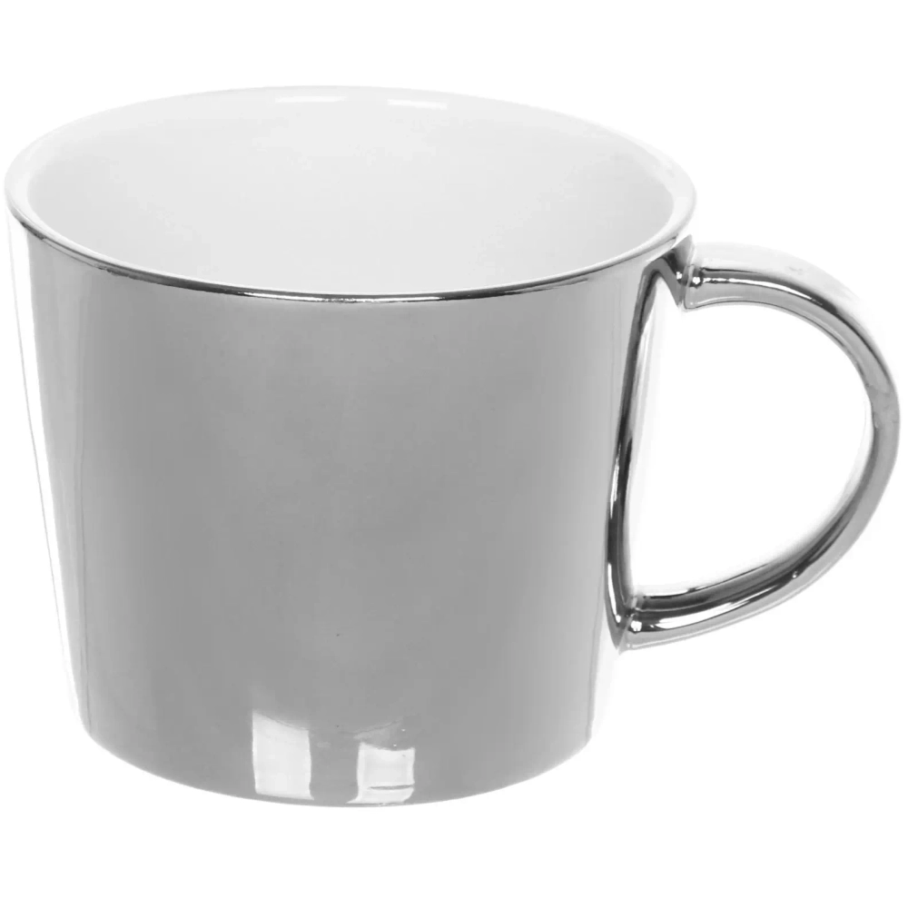 Чайная пара (зеркальная кружка 230мл+блюдце) анаморфный дизайн «Радуга»