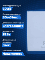 Вентилятор вытяжной 100 мм с обратным клапаном Electrolux Magic EAFM-100