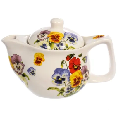 Чайник заварочный керамический 350мл с ситом «Фиалки»