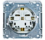 Розетка с заземлением белая Makel Mimoza 12028