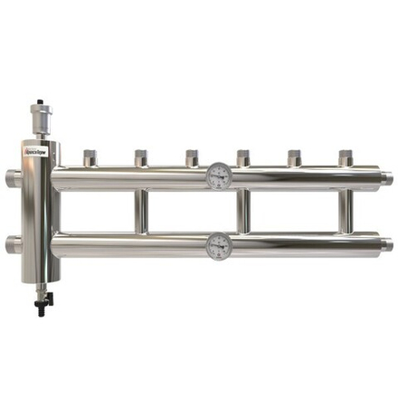 Распределительный коллектор с гидрострелкой 120 кВт, 3+1 контур