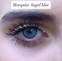 Ярко голубые цветные линзы для светлых и темных глаз / Marquise Angel blue / Голубые цветные линзы /12 месяцев