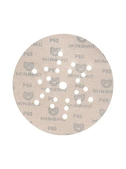 225мм P60 10шт. Шлифовальный абразивный круг для шлифовки под липучку Minamo Golden Warrior