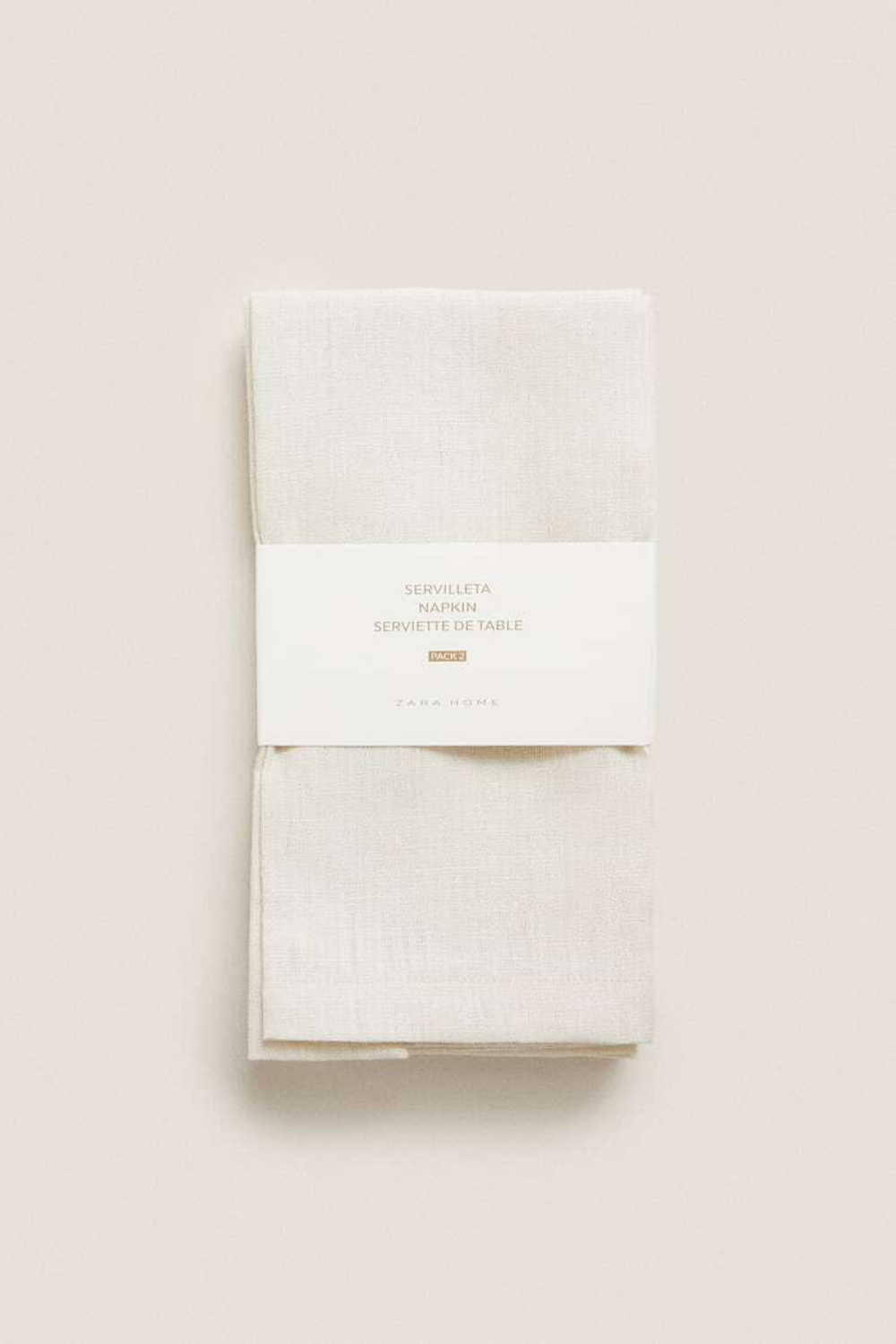 ZARA HOME БАЗОВАЯ ЛЬНЯНАЯ САЛФЕТКА (УПАКОВКА ИЗ 2 ШТУК), СЕРЫЙ/БЕЖЕВЫЙ