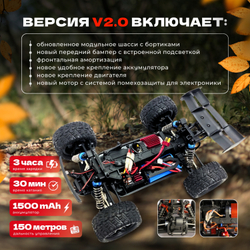 Радиоуправляемый трагги Remo Hobby S-EVOR красный 4WD RTR масштаб 1:16 2.4G - RH1661-Red