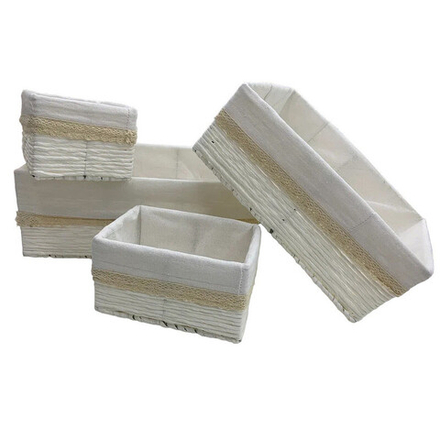 Набор декоративных корзин Tidan, 1x40*30*15 / 1x35*25*13 / 2x20*14*11 cm. материалы: бумага/полиэстер/металл