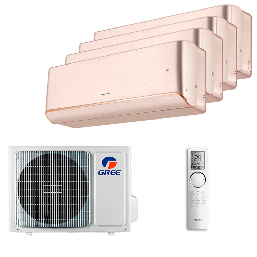 Мультисплит система на 4 комнаты Gree GWH09AVCXB-K6DNA1B/I (champagne) x 4 / GWHD(28)NK6OO (LCLH)