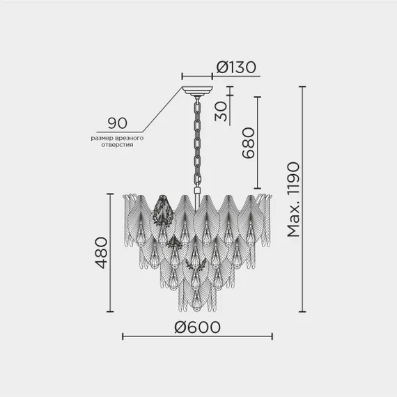 Подвесная люстра MODELUX ML.6228.600 GD