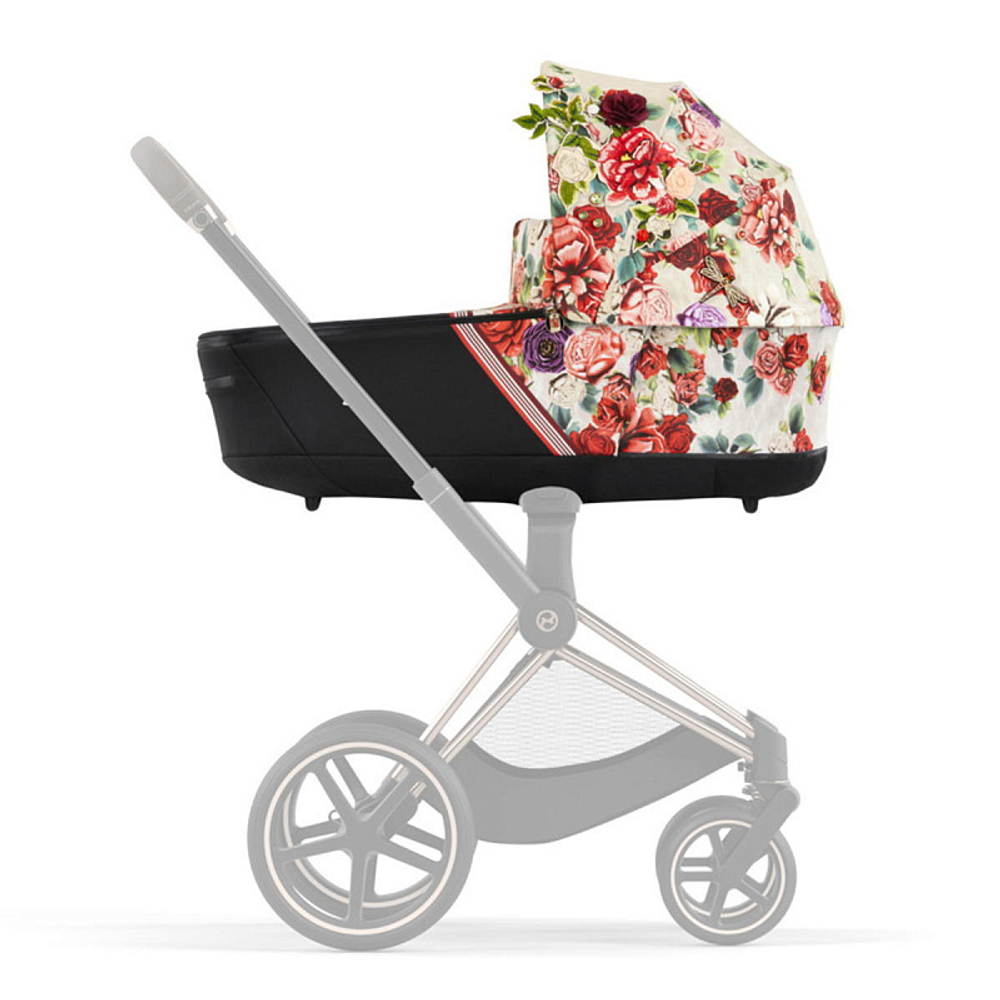 Коляска для новорожденных Cybex Priam IV Chrome Brown Spring Blossom Light