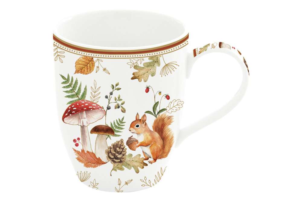 Кружка 350мл Easy Life Autumn Breeze Белка и грибы белая