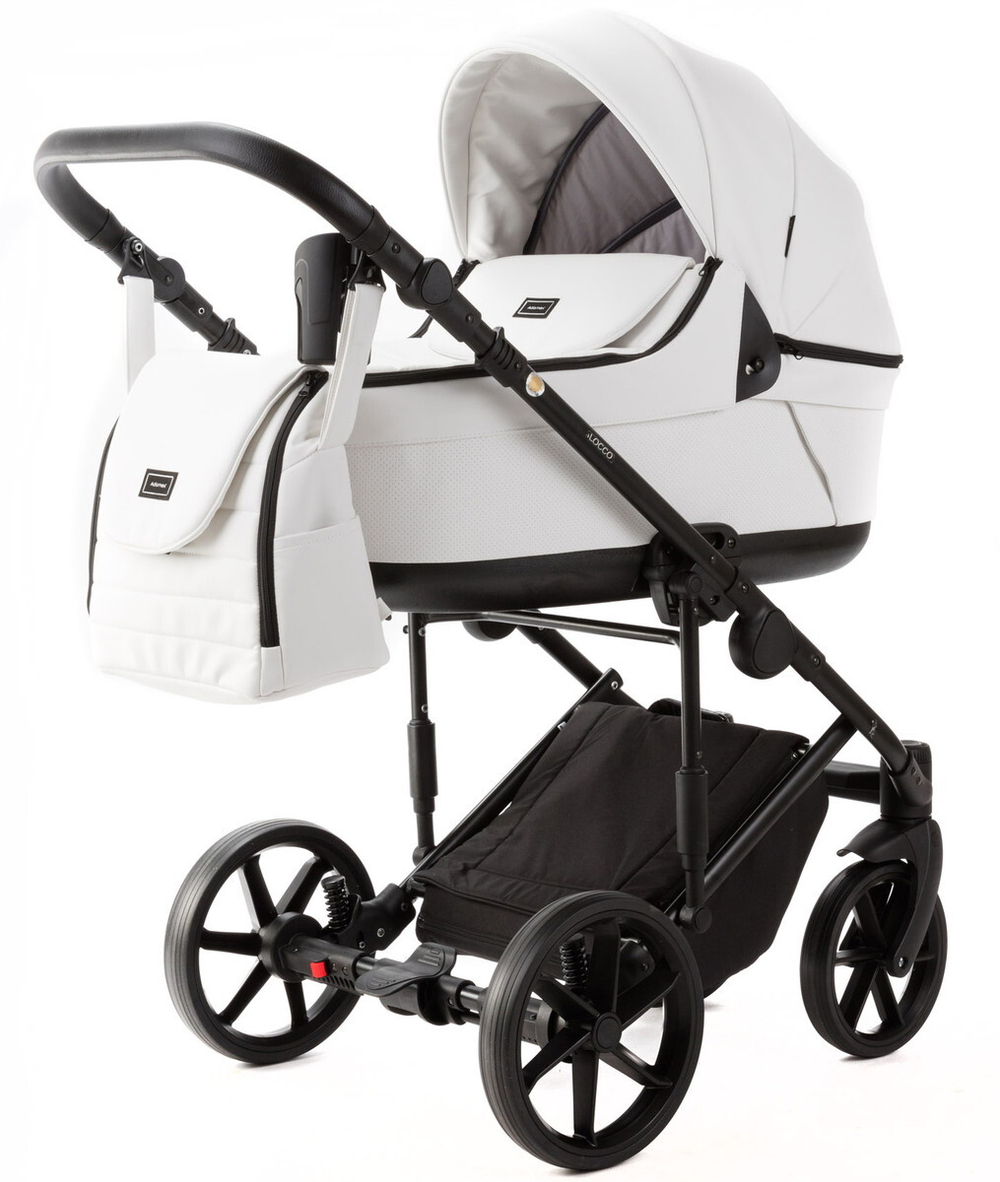 Детская коляска Adamex Locco Light Deluxe 2 в 1 LL-SA01 (БЕЛ.КОЖА)