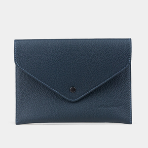 Конверт для хранения из кожи теленка, синего цвета