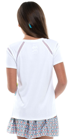 Футболка для девочки теннисная Lucky in Love Square Are You? S/S Girls - turquoise