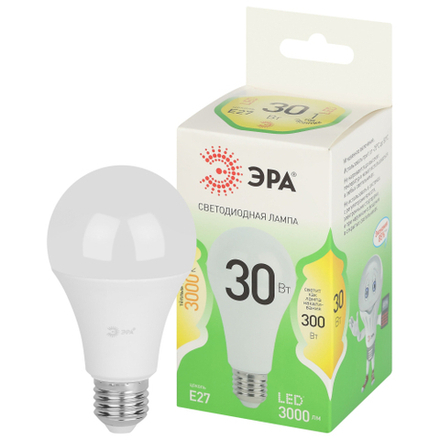 Лампочка светодиодная ЭРА GREEN LINE LED A65-30W-830-E27 GL E27 30 Вт груша теплый свет