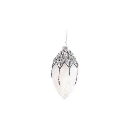 Елочное украшение «Капля с бисером»