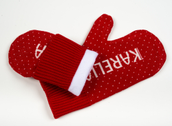 Красные вязаные варежки "KARELIA"