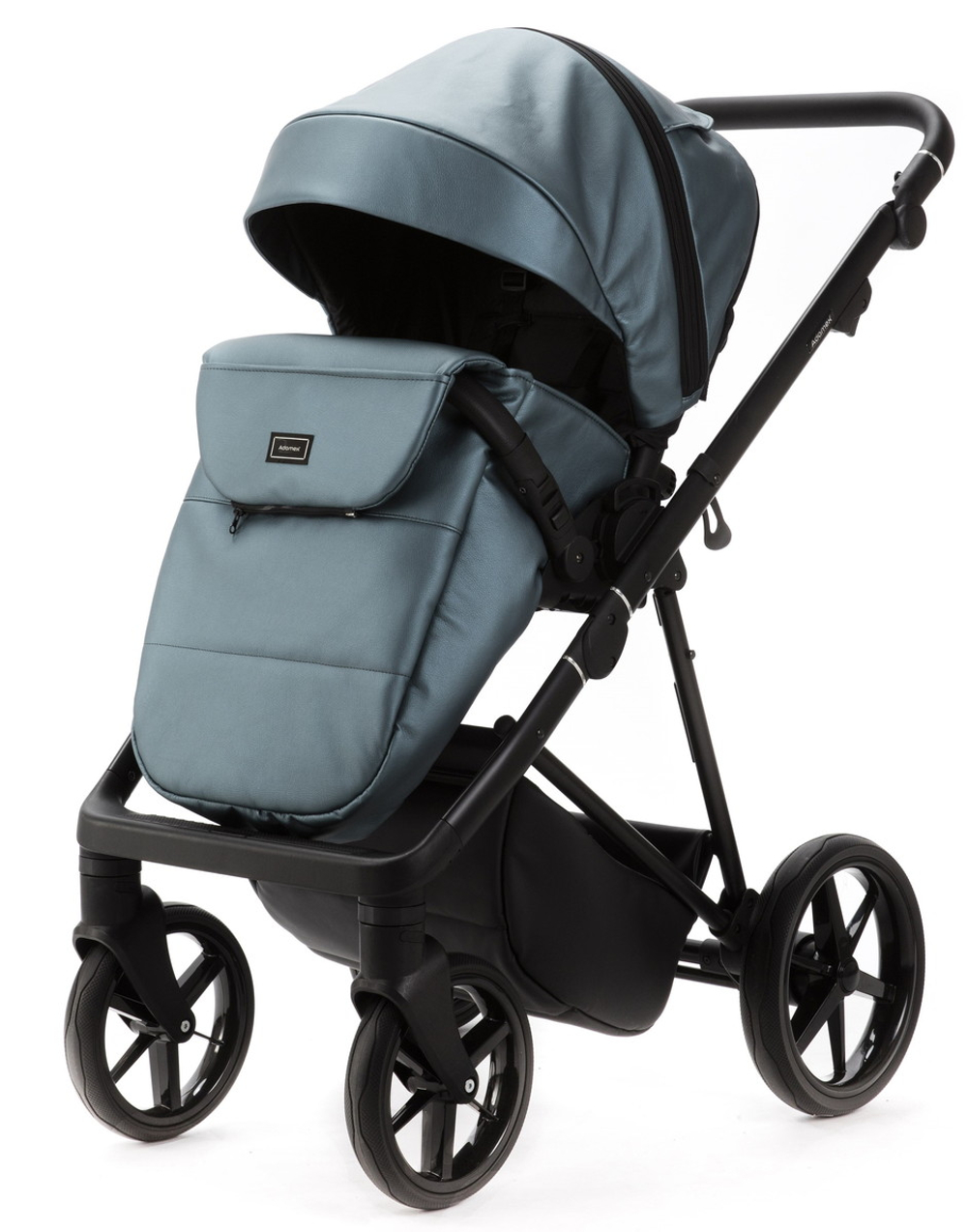 Детская коляска Adamex Vasco Deluxe 2 в 1 V-SM18 (ГОЛУБОЙ МЕТАЛИК КОЖА)