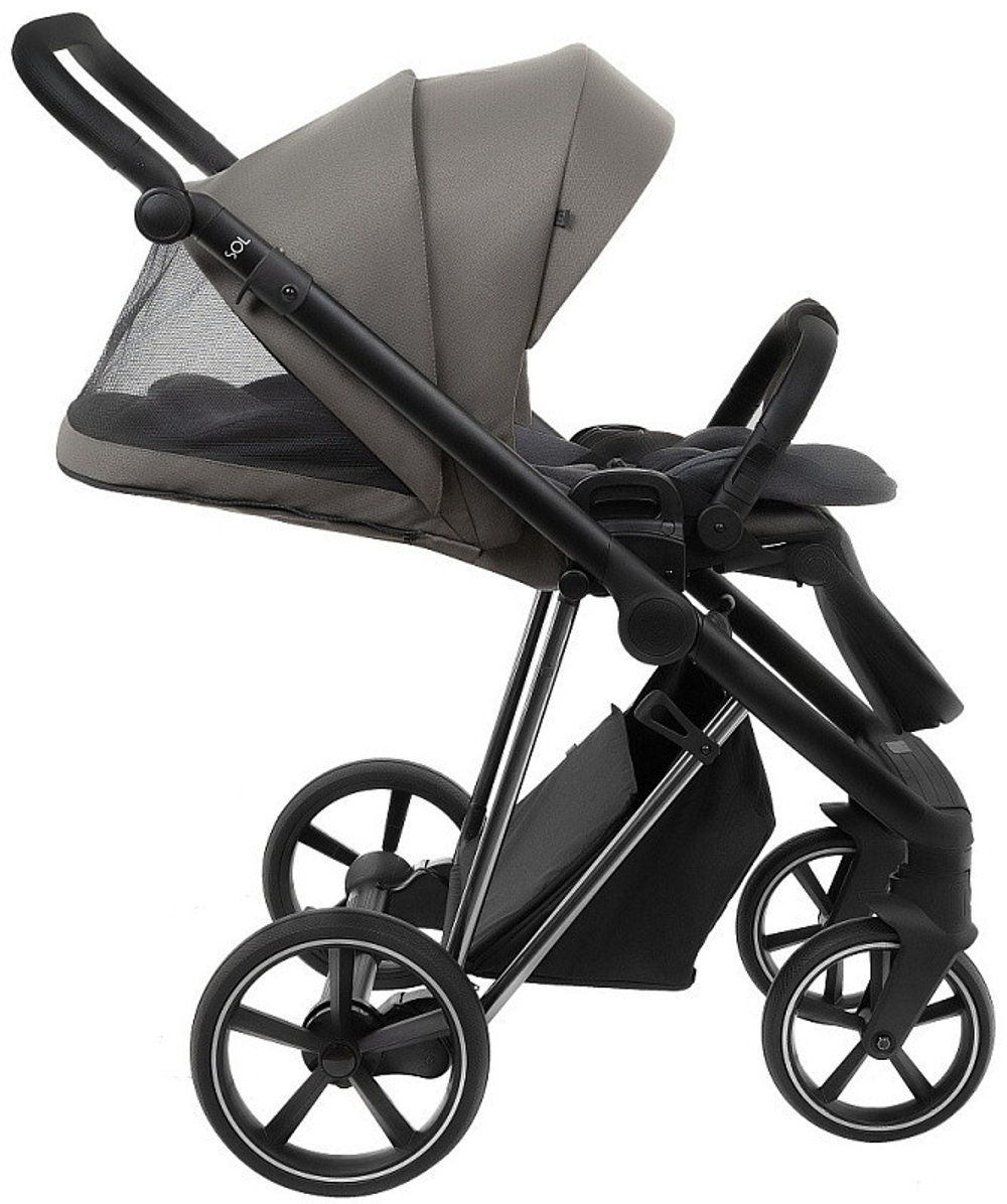 Детская коляска Roan Sol Luxury 3 в 1 с автокреслом Tutis Elo Lux EduSky Black RSL/4051 Taupe/Nikiel