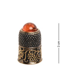 AM- 639 Наперсток «Лоза» (латунь, янтарь)