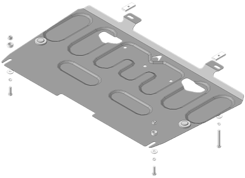 Стандартная защита Motodor картера Двигателя, КПП. 1,5 мм, Сталь. для Nissan Juke 2013-2019, Nissan Juke 2010-2013 арт.51409