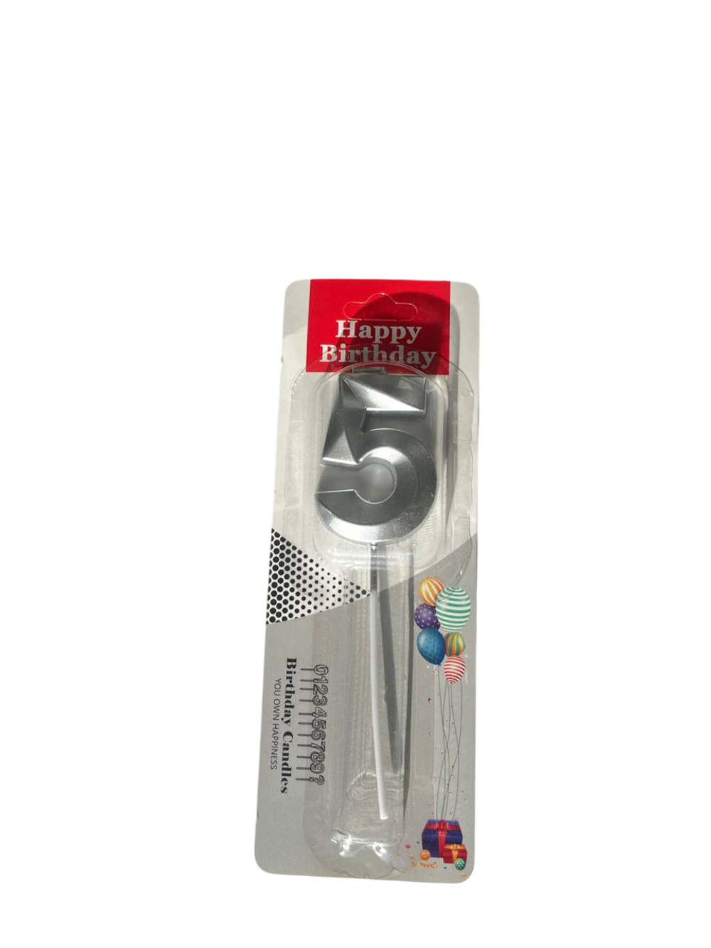 Свечи "Цифра (0-9) " Серебро