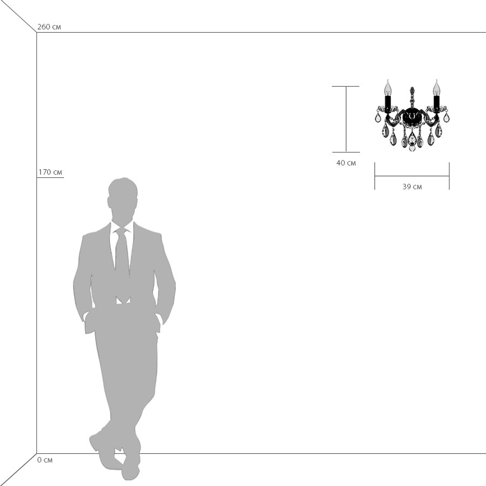 775623 Бра CHAMPA 2х60W E14 ЗОЛОТО