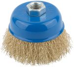 38942М Корщетка, тип Чашка, стальная латунир. волнистая проволока 75мм, гайка М14 MOS