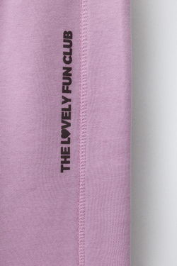 ZARA БРЮКИ WIDE LEG С НАДПИСЬЮ, РОЗОВЫЙ