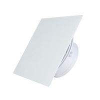 Вытяжной тонкий вентилятор для ванн ММ-Р 06 стекло прямое 90 м³/час с обратным клапаном белый матовый