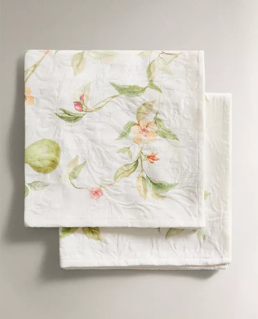 ZARA HOME САЛФЕТКИ ИЗ ХЛОПКА С ПРИНТОМ (НАБОР ИЗ 2 ШТ.), ЗЕЛЕНЫЙ