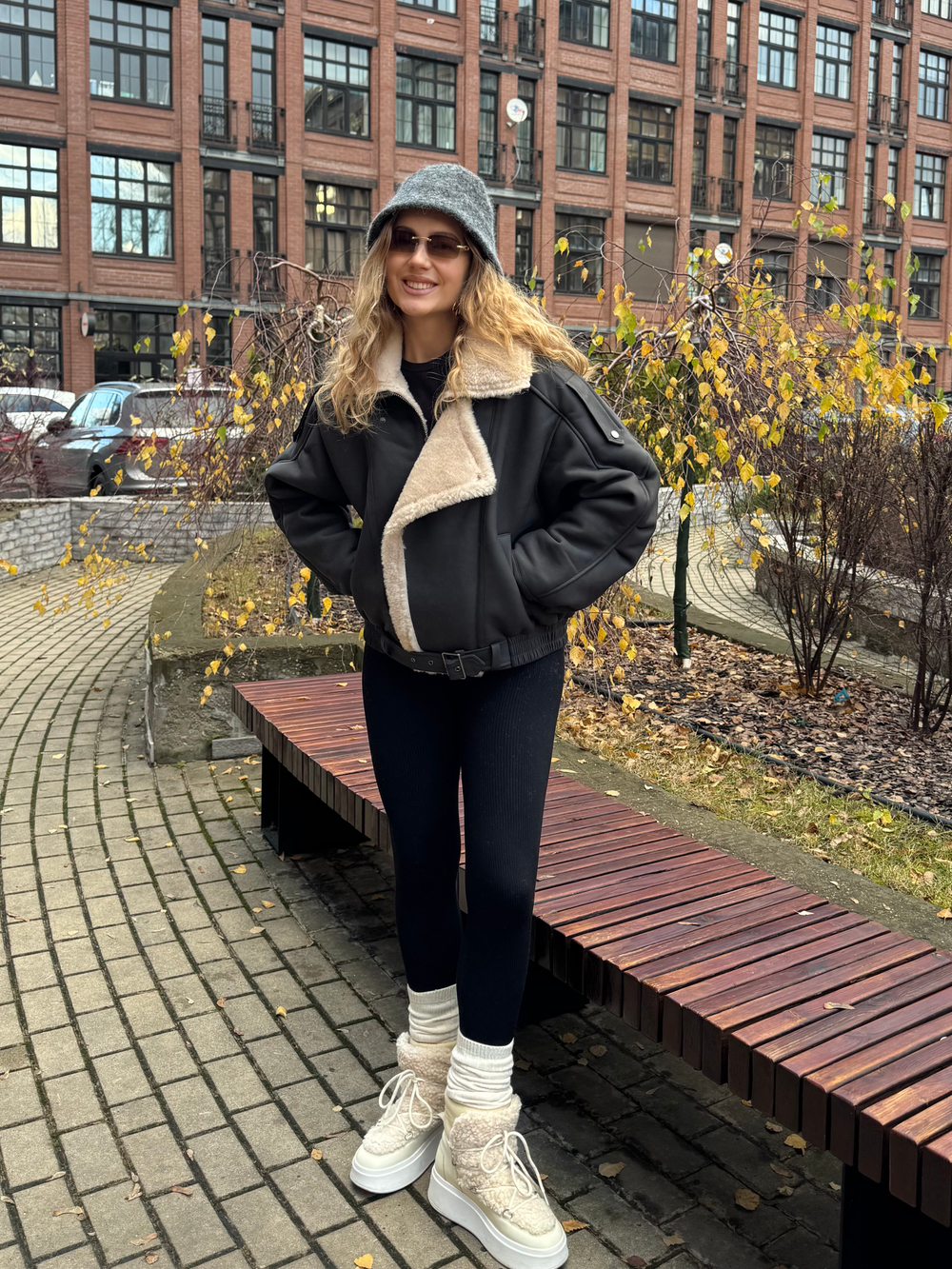 Дубленка матовая графит