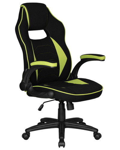 Кресло игровое DOBRIN RICK, черно-светло-зеленая ткань