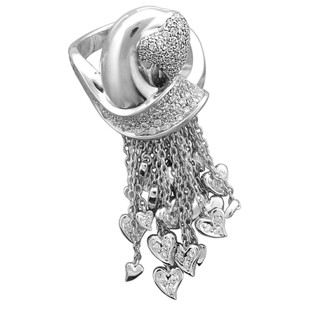 Кольцо с бриллиантами  из белого золота JA-K-К6213297