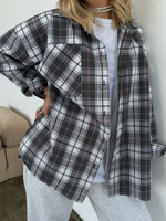 Рубашка в клетку светло-серая