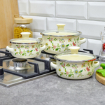 Набор кастрюль 3 предмета (0,5л, 0,8л, 1,2л) эмаль "Provence", индукция, Z-80634