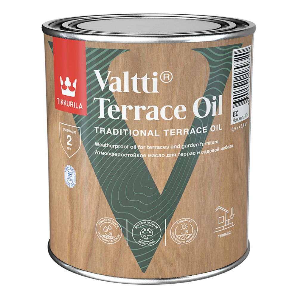 Масло TIK Valtti Terrace Oil для террас и садовой мебели (0,9л)