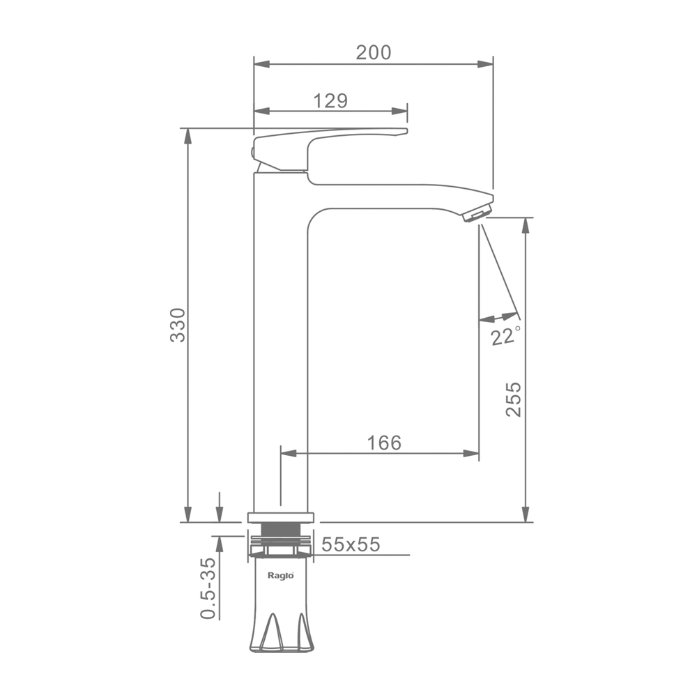 Смеситель для раковины Raglo R01.15.03, золотой сатин
