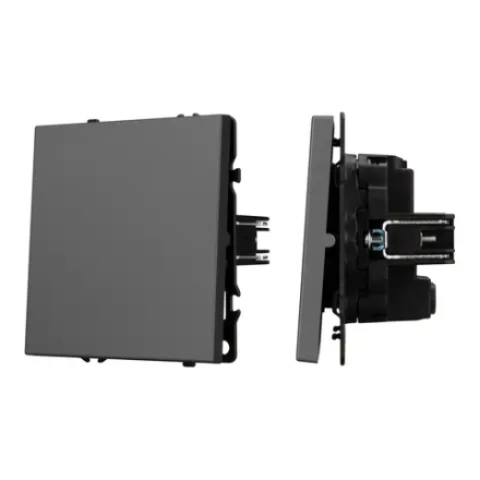 Механизм выключателя одноклавишный перекрёстный SWT-NOBE-MKX1-SFPL-GR (230V, 10A) (Arlight, Серый базальт) 054251