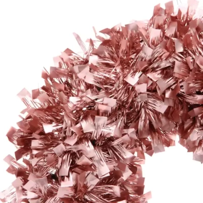 Венок декоративный TINSEL «Изящное сияние» 38 см, Розовое золото