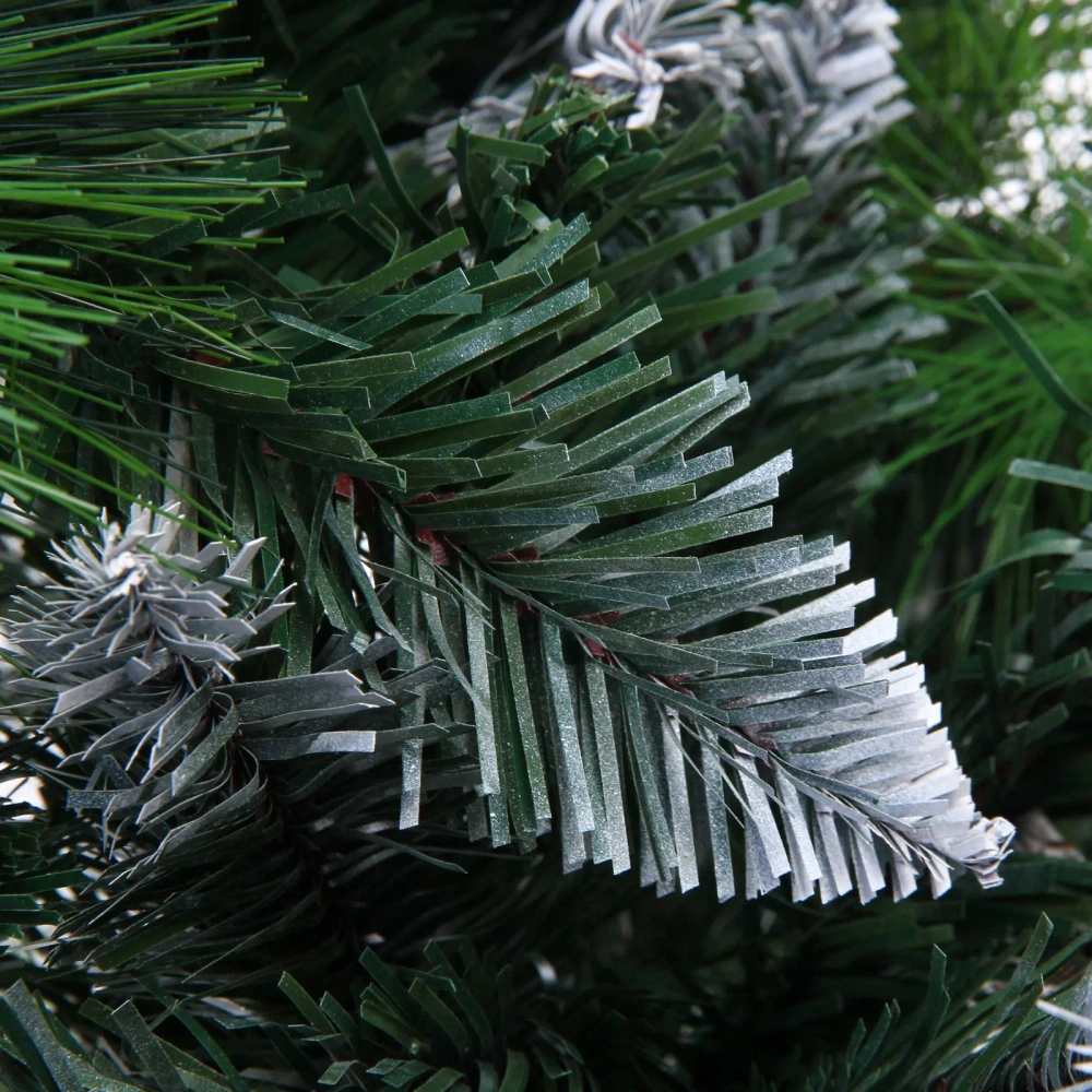 Ёлка «Сказочный лес» 120 см,ПВХ+леска, с белым напылением+шишки (369 веток) (SZ2000-120)