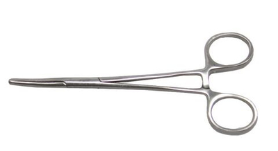 Зажим кровоостанавливающий, с атравматической нарезкой, изогнутый, 160 мм З-11-2п