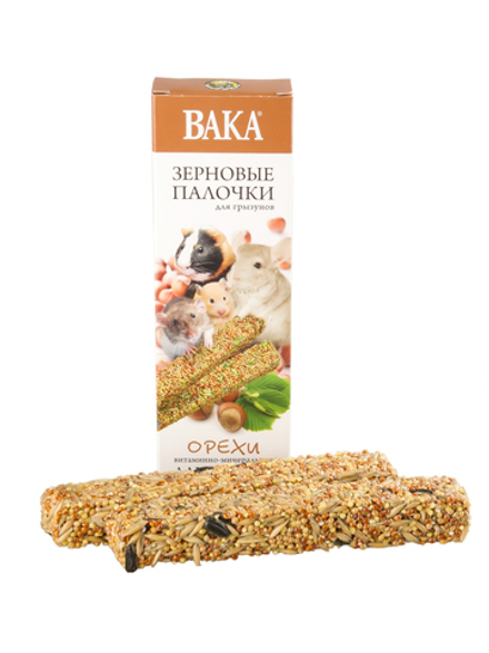 ВАКА зерновые палочки для грызунов "орехи" 2 шт